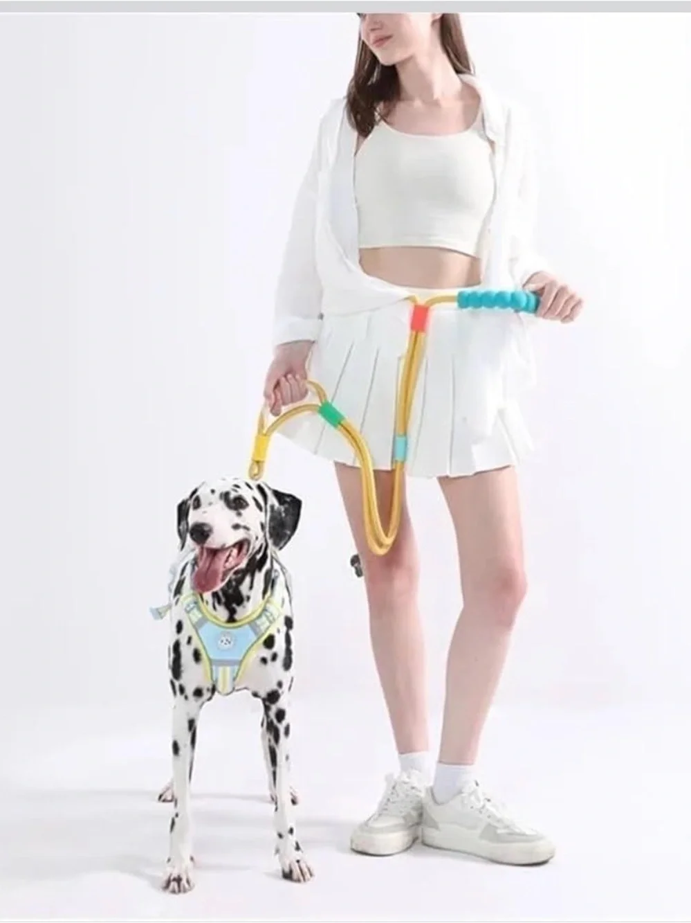 Blue Rope Dog Leash with Comfortable Silicone Grip and more features !